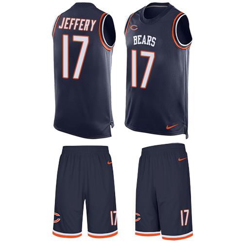 Nike Bears #17 Alshon Jeffery Navy Blue Team Color Men's Stitched NFL Limited Tank Top Suit Jersey - Click Image to Close